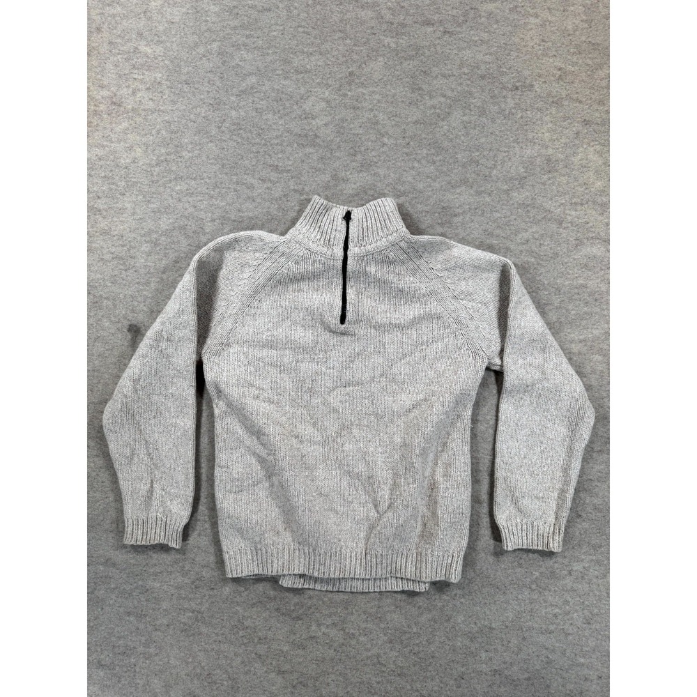 Gap Kids Boys Gray Cotton Wool Raglan Mock Neck Quarter Zip Sweater Size M 8